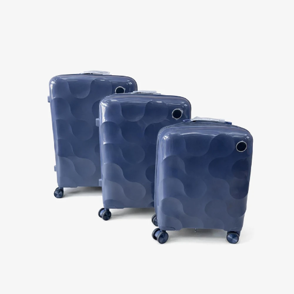 17 Polypropylene Hard-Shell Spinner Luggage - Blue-Grey - Image 1