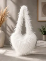 Fluffy Fur Shoulder Handbag - Image 4