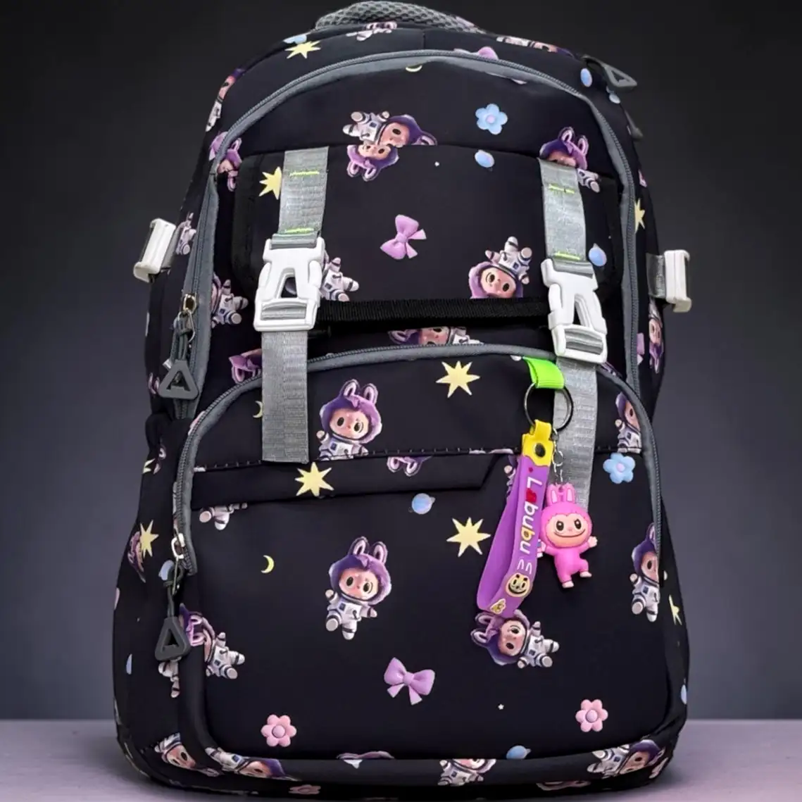 01-Black_1 Labubu Multi-Compartment Backpack - Image 1